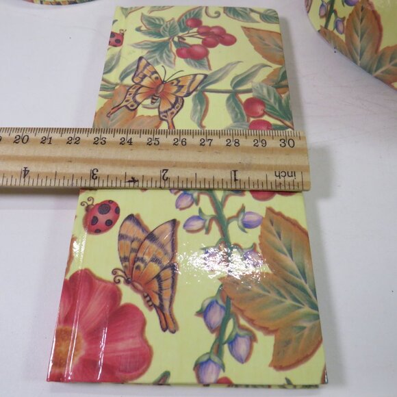 Office Organization set butterfly, ladybug warm colors on cream w gloss finish - Picture 7 of 15